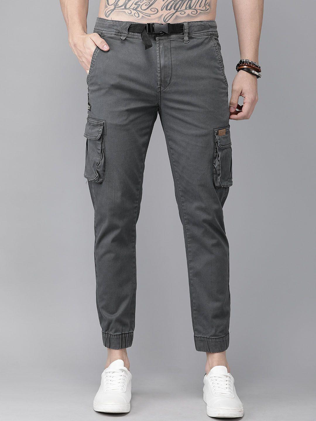 roadster men grey joggers