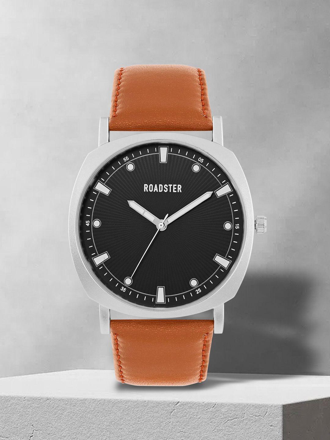 roadster men pu leather strap analogue watch rd_ss23_6a