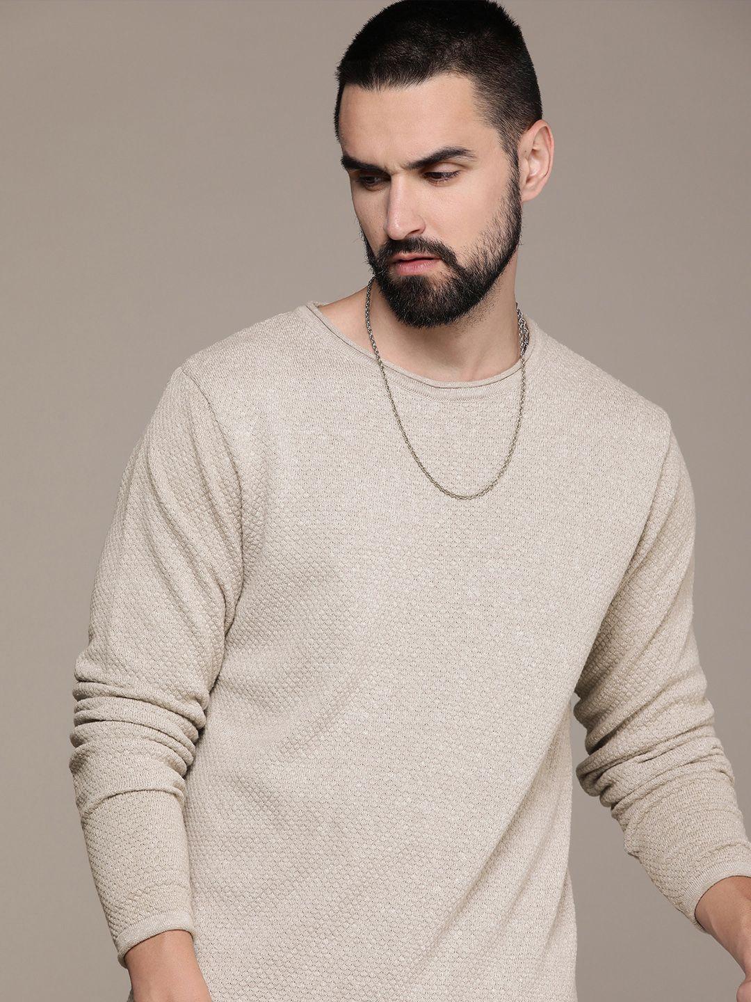 roadster men solid pullover sweater