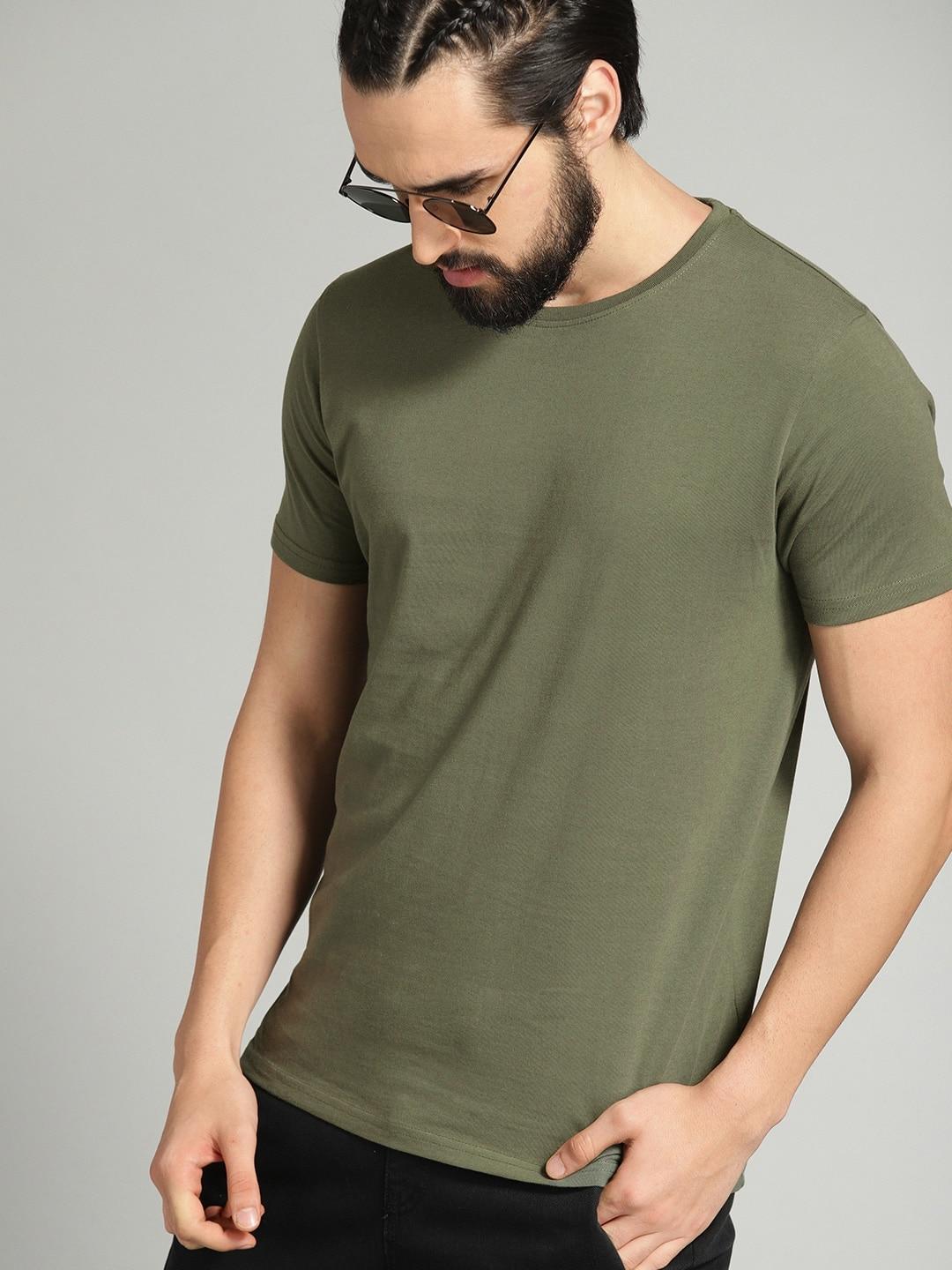 roadster the lifestyle co. solid round neck pure cotton t-shirt