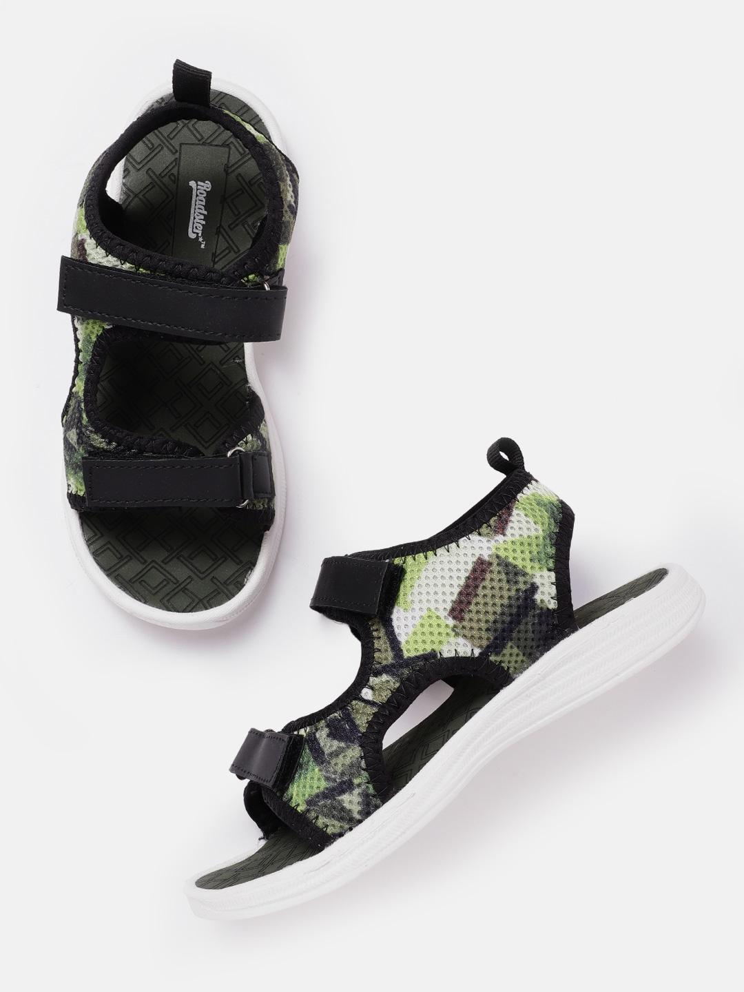roadster women printed & woven design sports sandals
