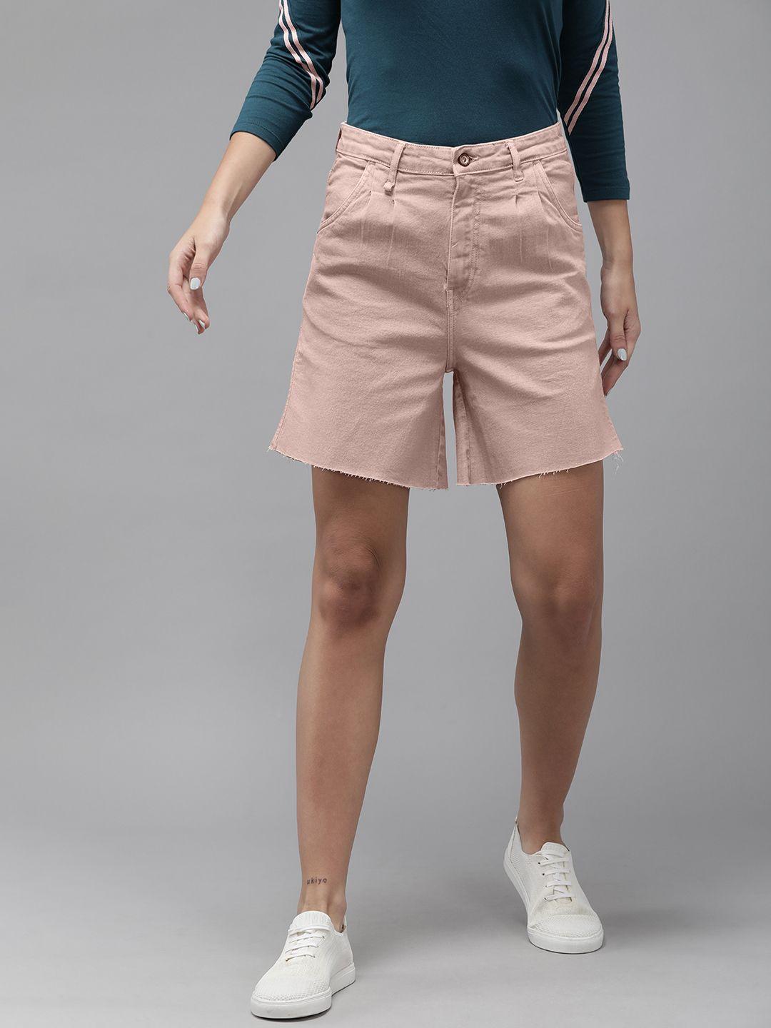 roadster women rose loose fit high-rise shorts