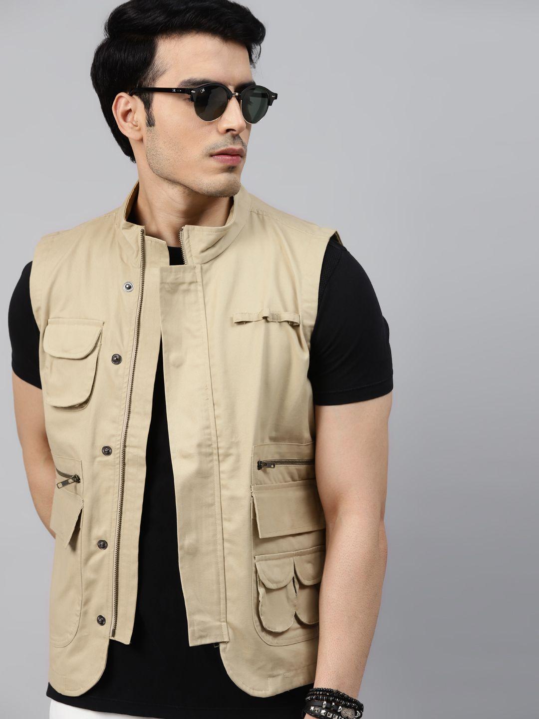 roadster  x discovery men beige pure cotton sustainable tailored jacket