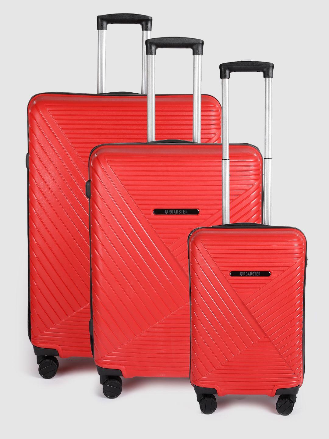 roadster arrow set of 3 textured hard-sided trolley bags