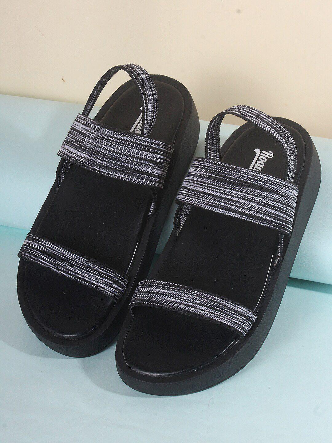 roadster black textured wedge sandals