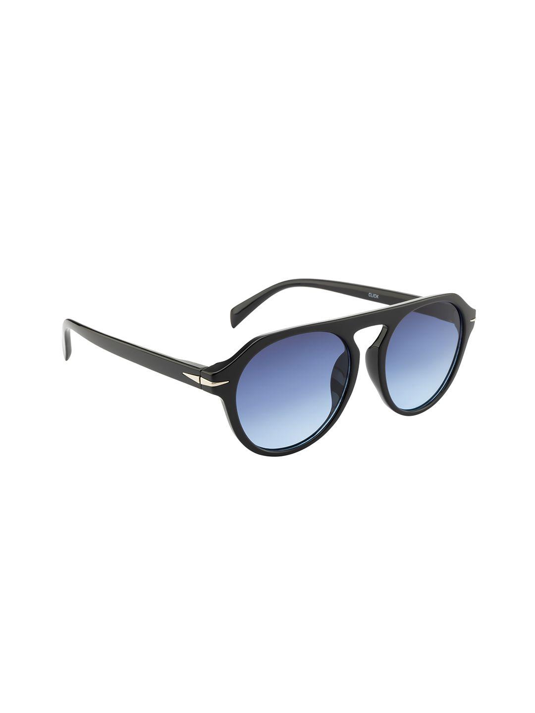 roadster blue lens & black oval sunglasses with uv protected rd-m22583