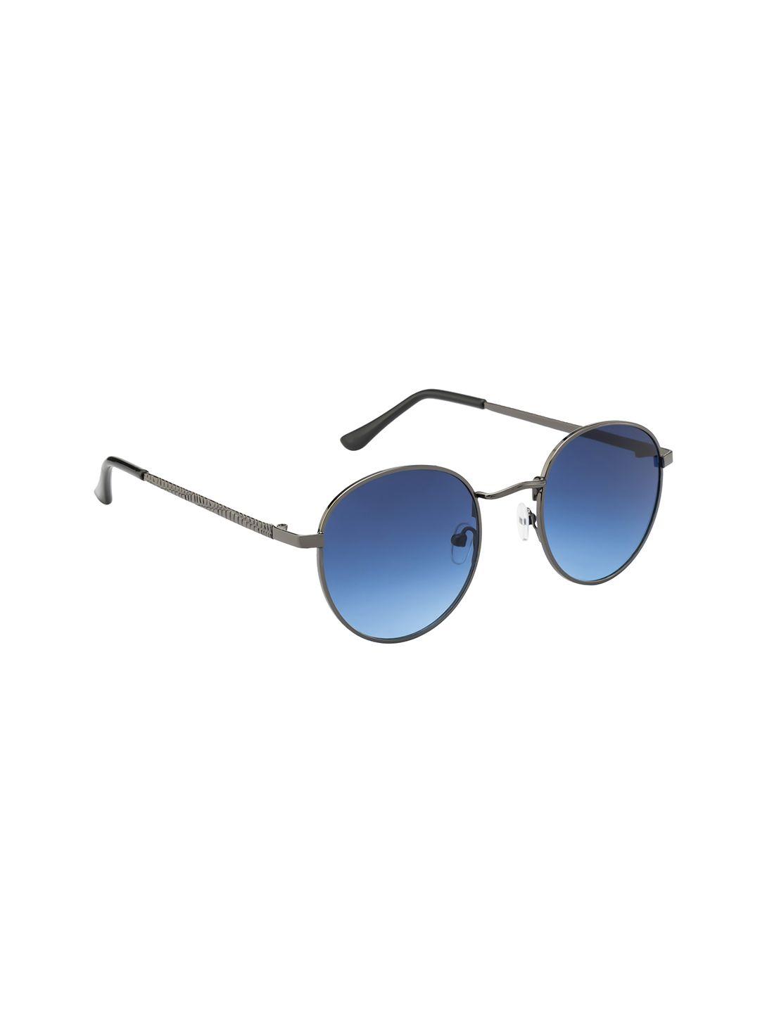 roadster blue lens & gunmetal toned oval sunglasses with uv protected rd-m22553