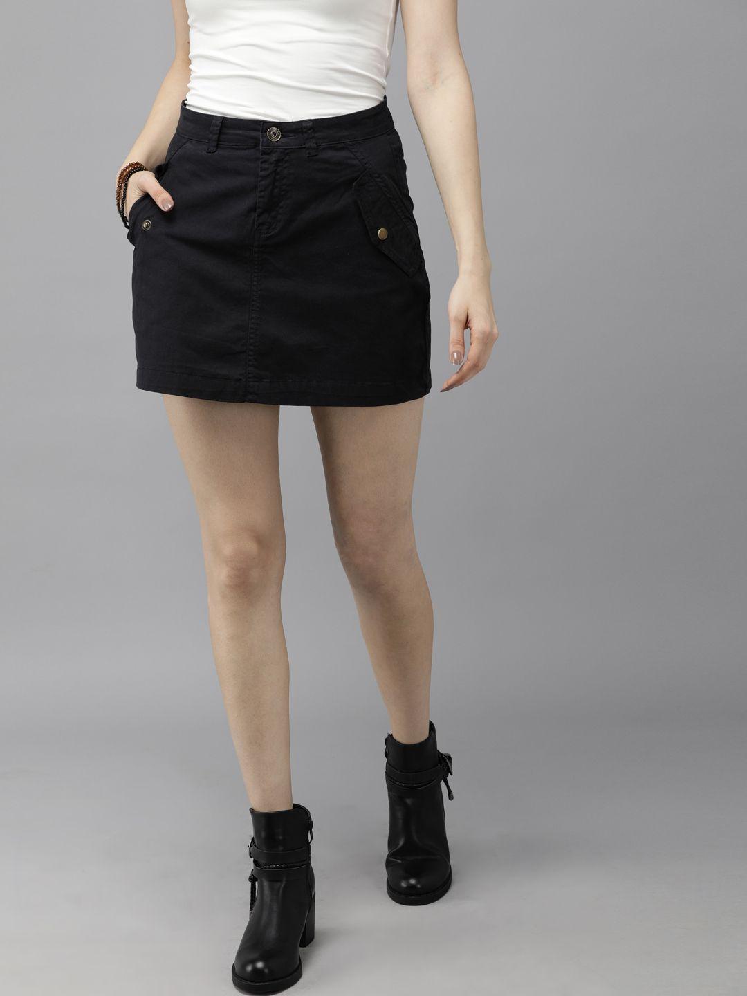 roadster brown mini a-line skirt