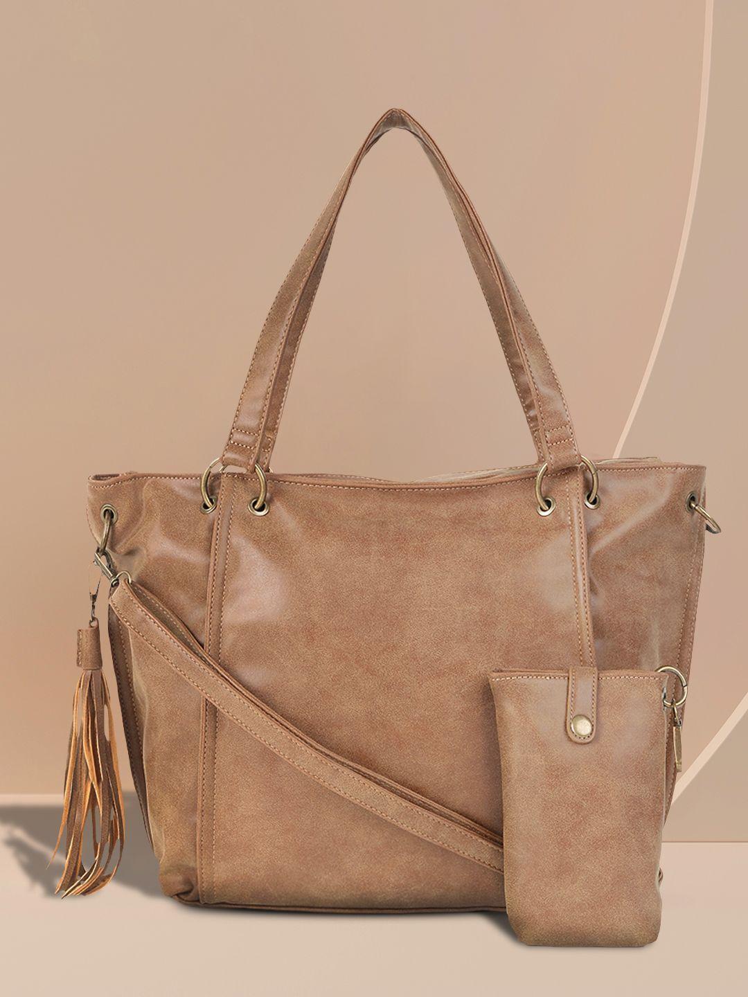 roadster brown textured structured shoulder bag