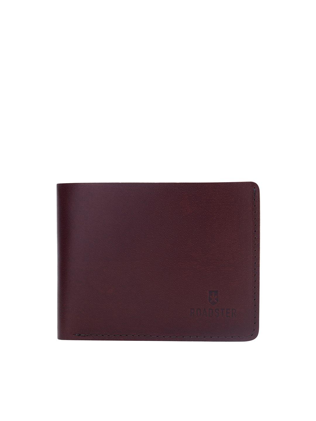 roadster burgundy men leather two fold wallet