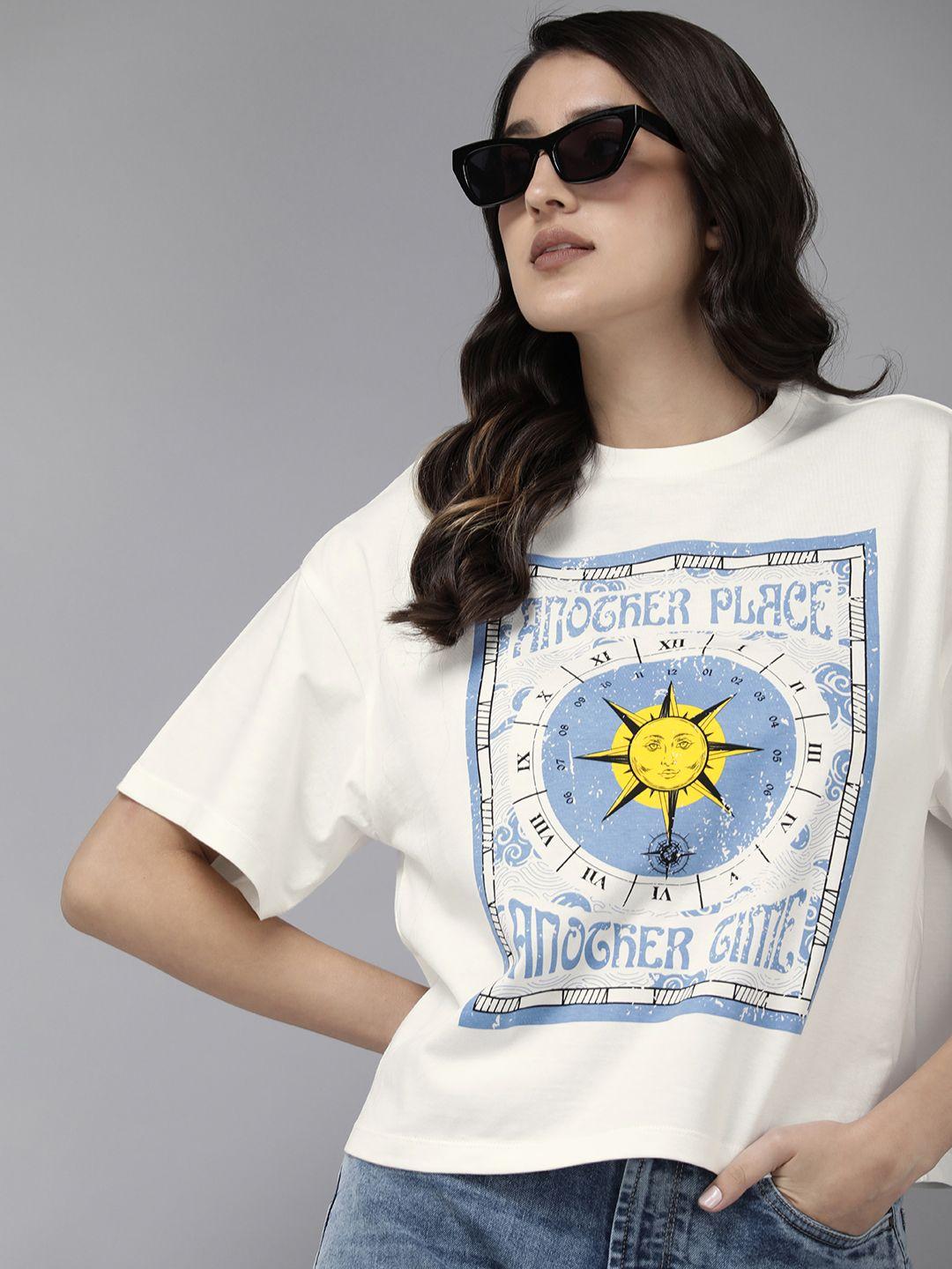 roadster graphic printed drop-shoulder sleeves boxy t-shirt