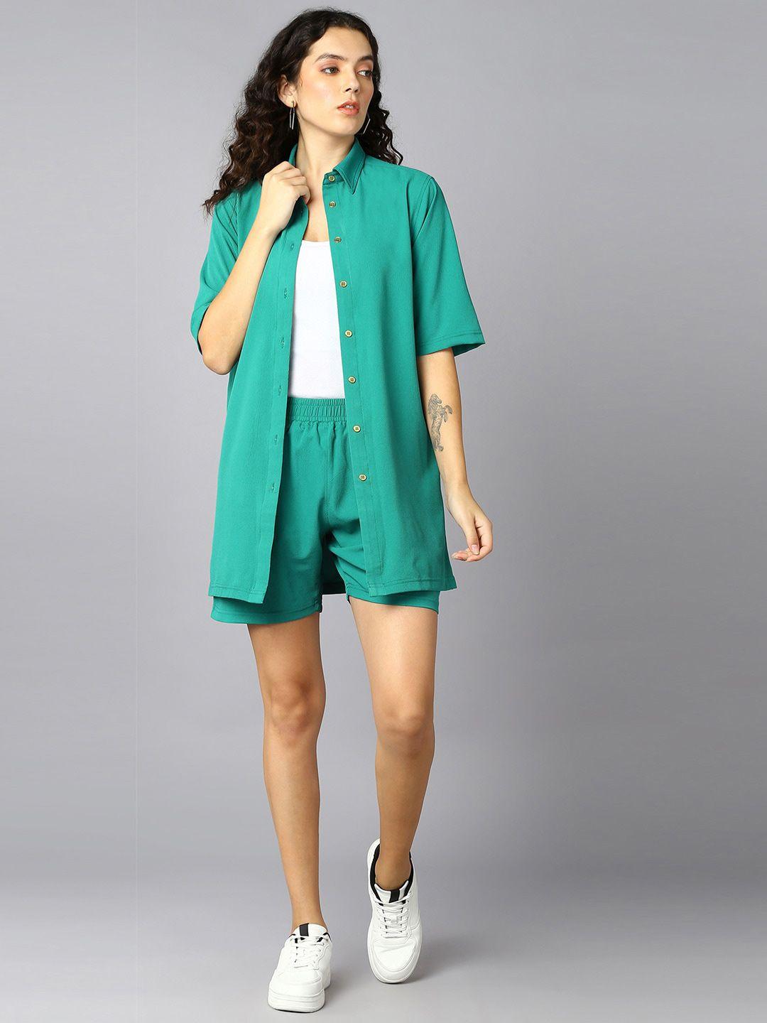 roadster green oversized longline shirt