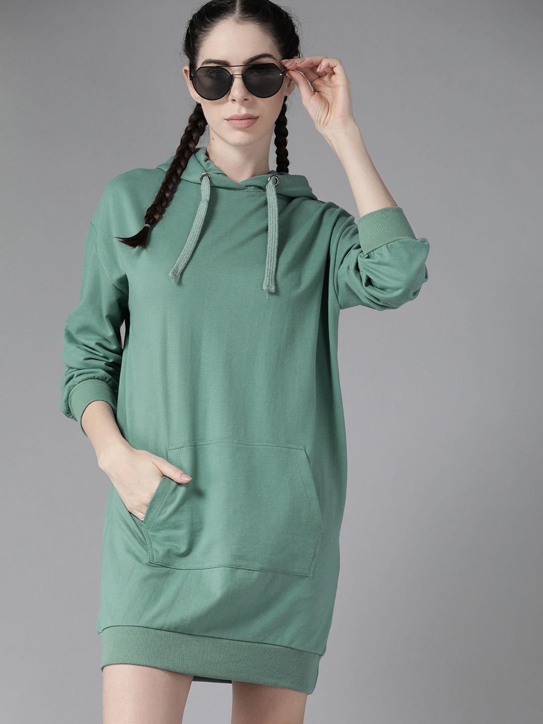 roadster green solid jumper dress