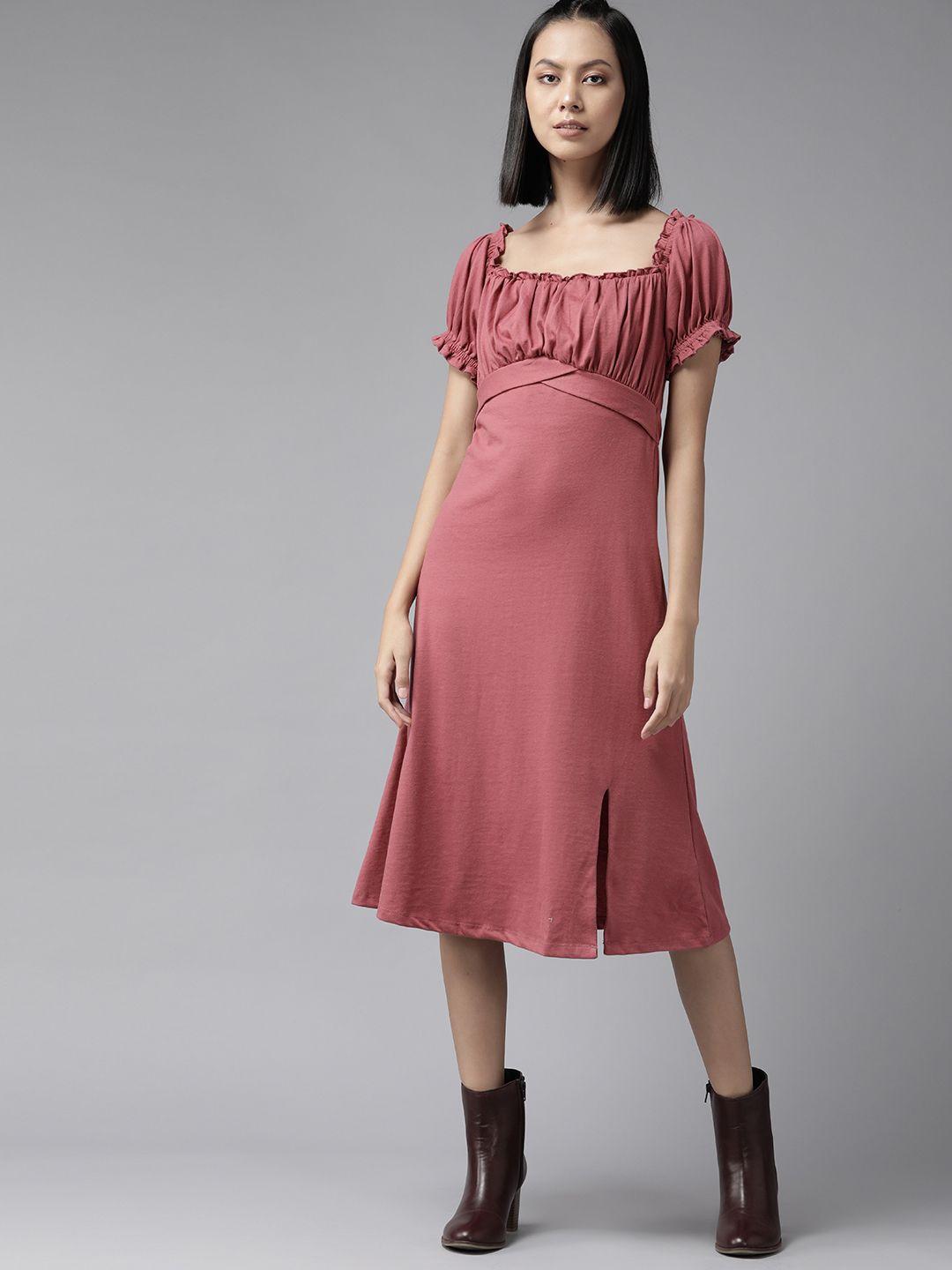 roadster mauve a-line midi dress