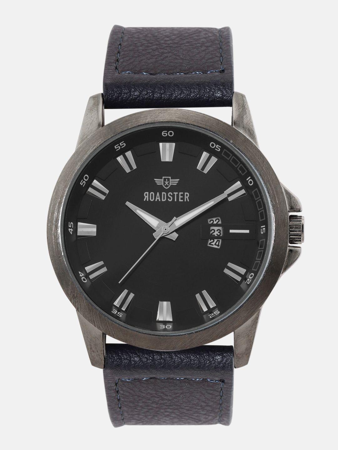 roadster men black analogue watch ss18-rd15