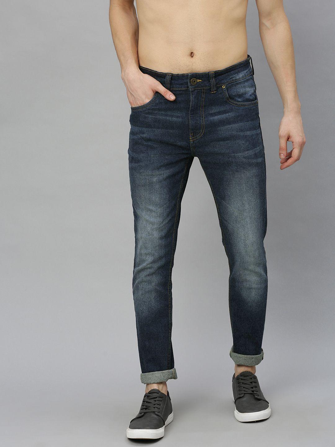 roadster men blue skinny fit mid-rise clean look stretchable jeans