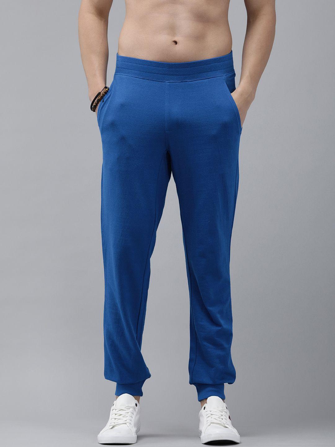 roadster men blue solid joggers