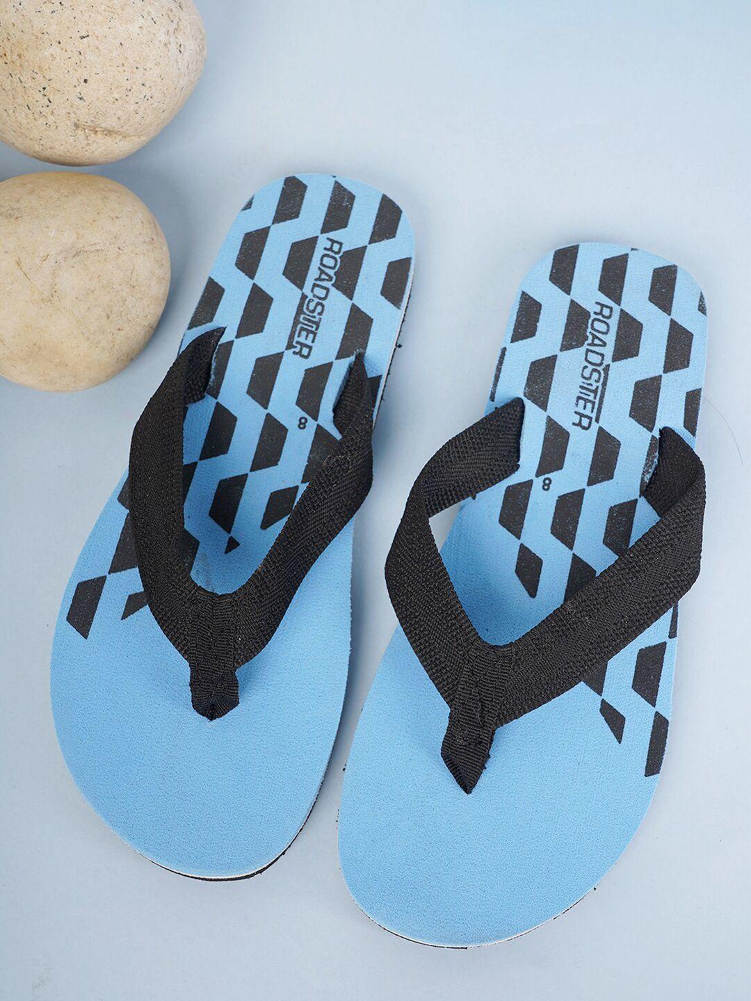 roadster men brand logo-printed thong flip flops