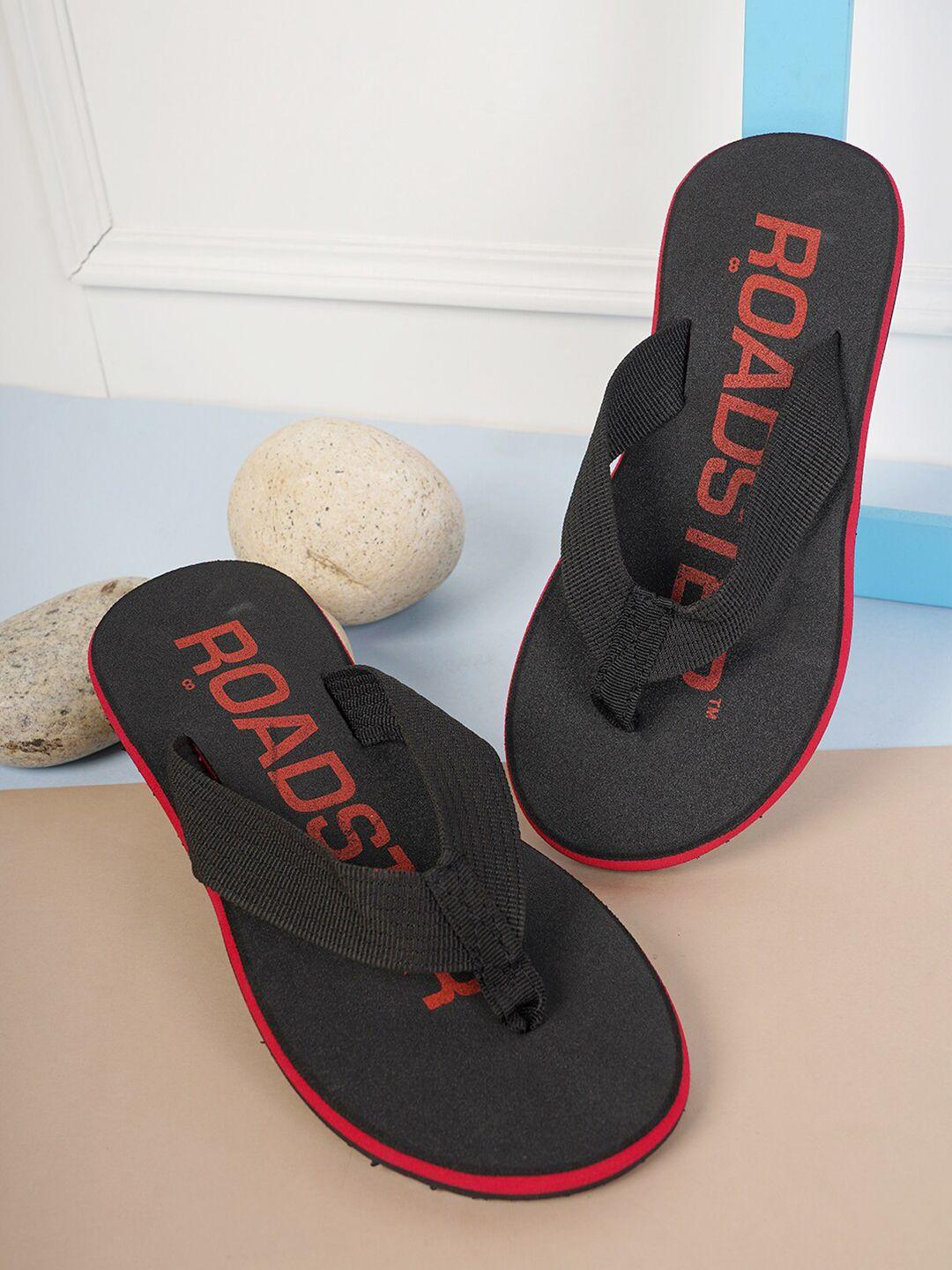 roadster men brand logo-printed thong flip flops