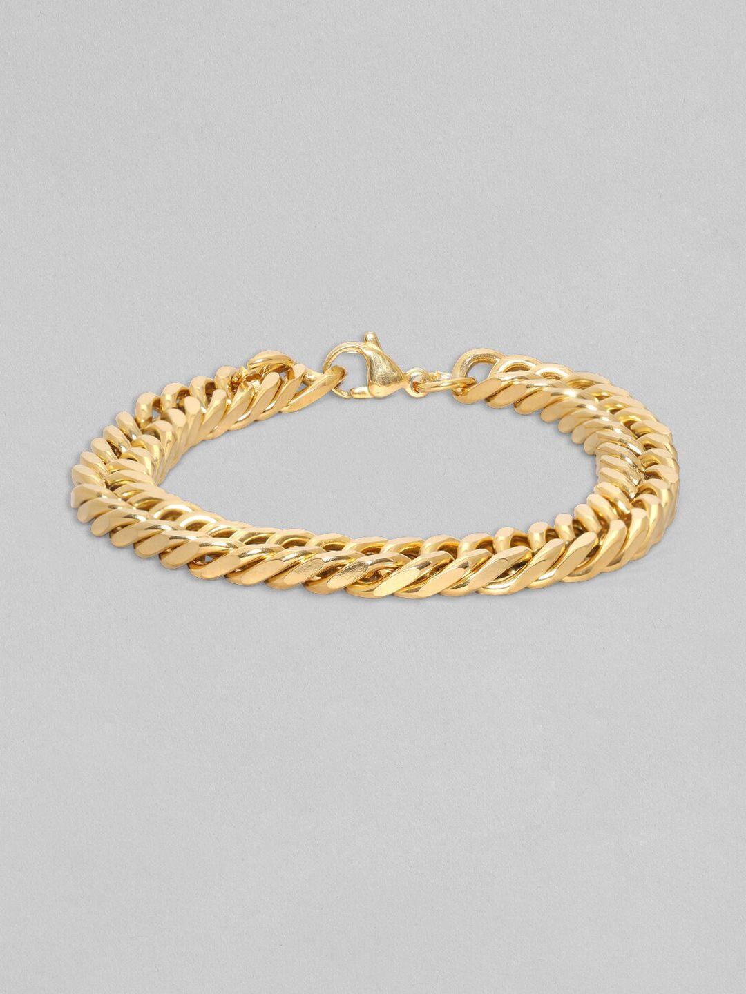 roadster men brass gold-plated link bracelet