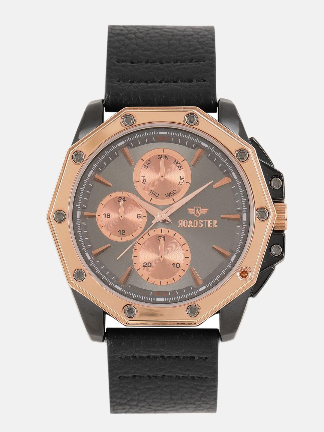 roadster men bronze-toned analogue watch