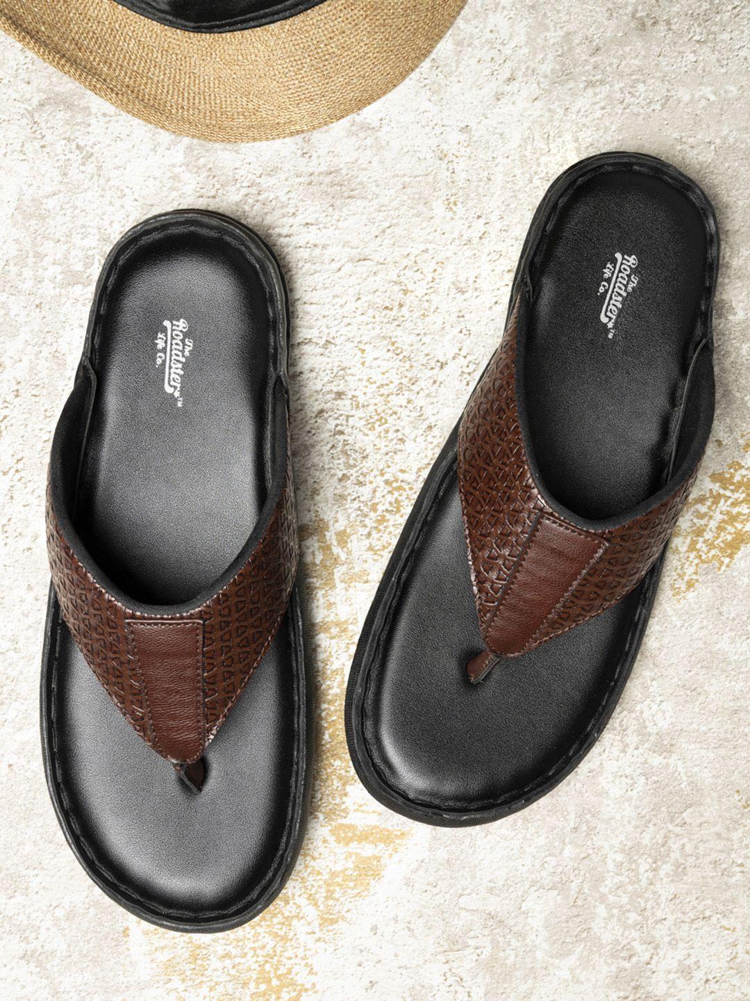 roadster men brown flip-flops