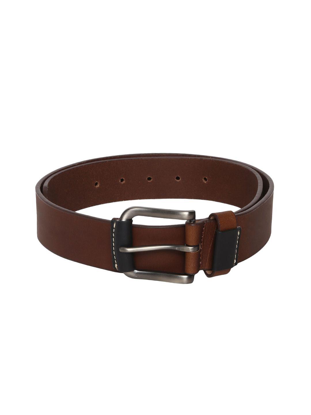 roadster men brown solid belt