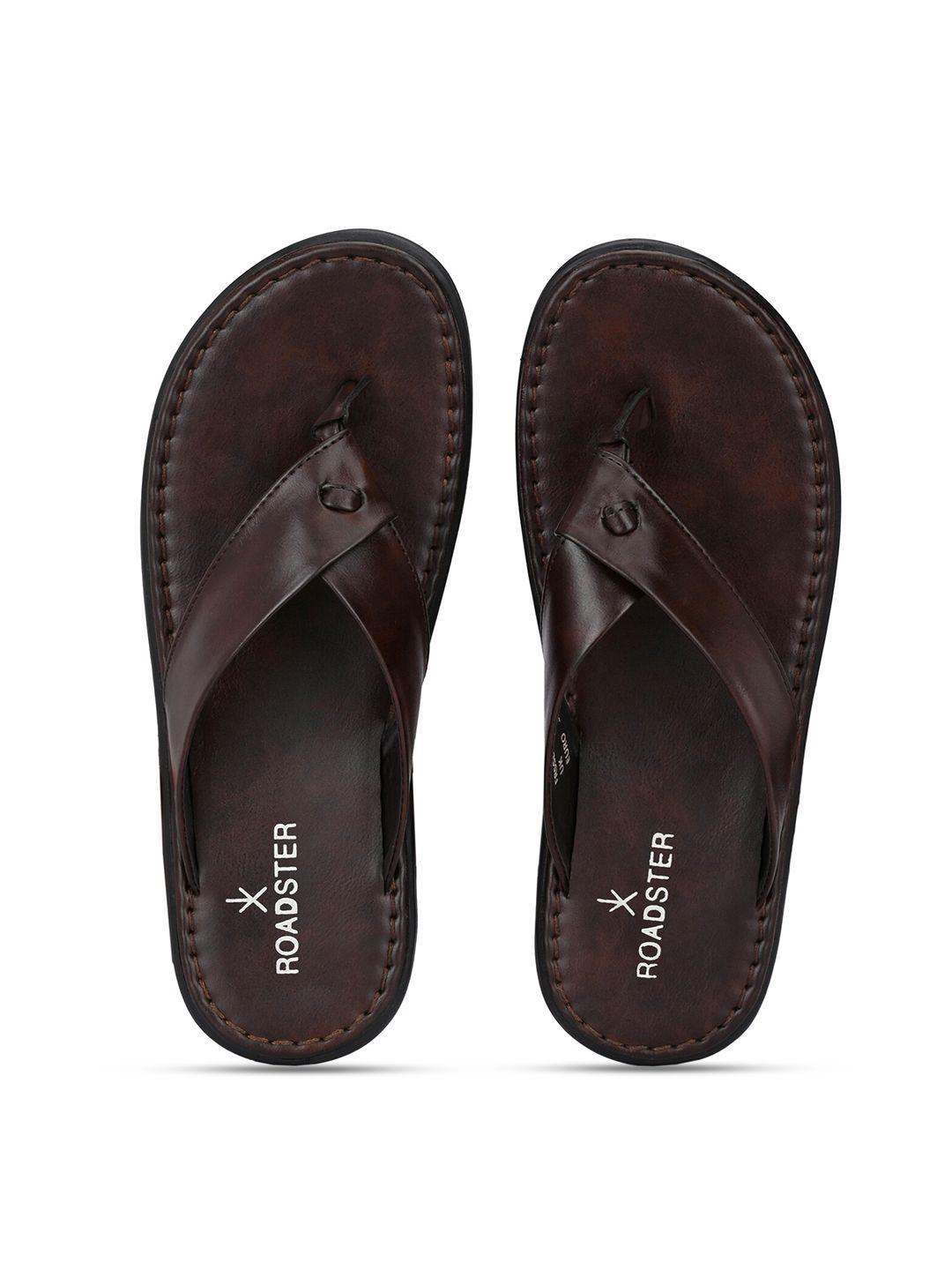 roadster men brown thong flip-flops