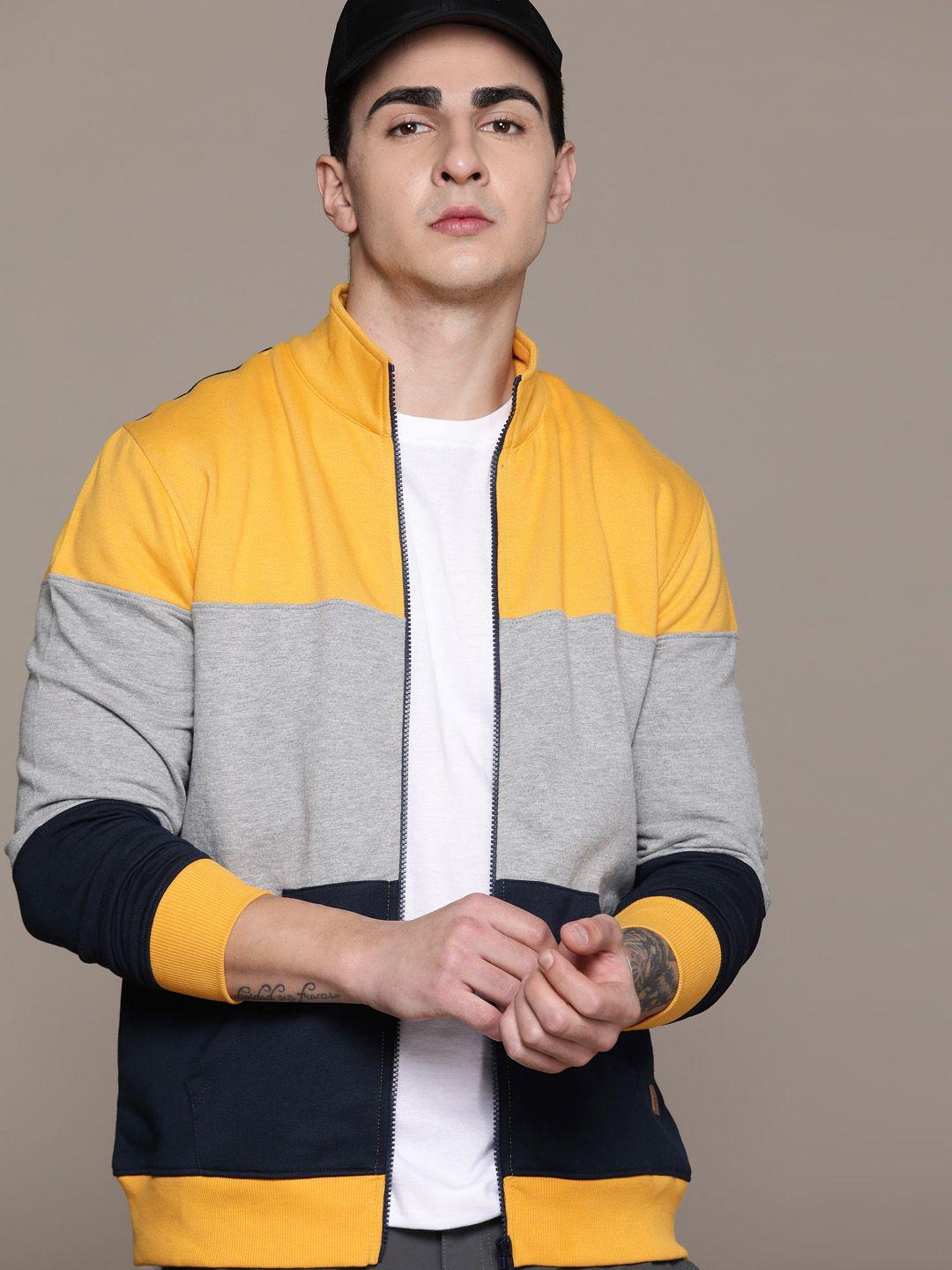 roadster men colourblocked sweatshirt