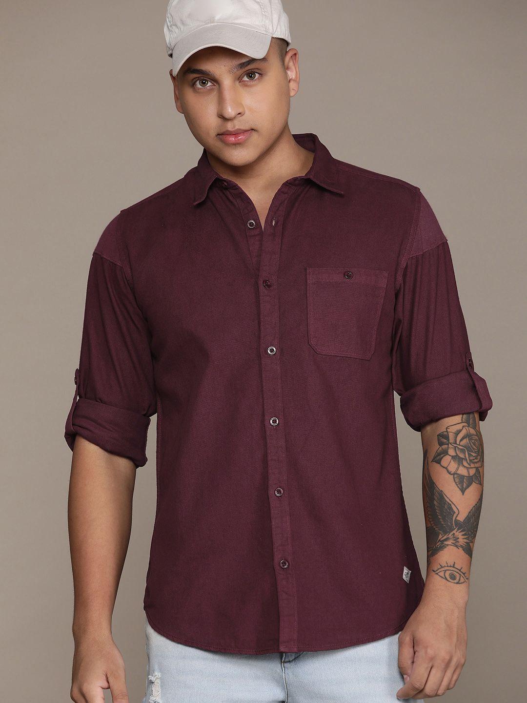 roadster men comfort solid regular fit casual shirt