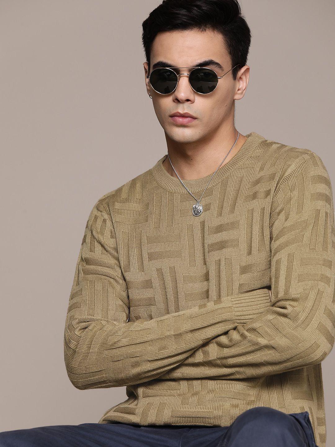 roadster men geometric pullover