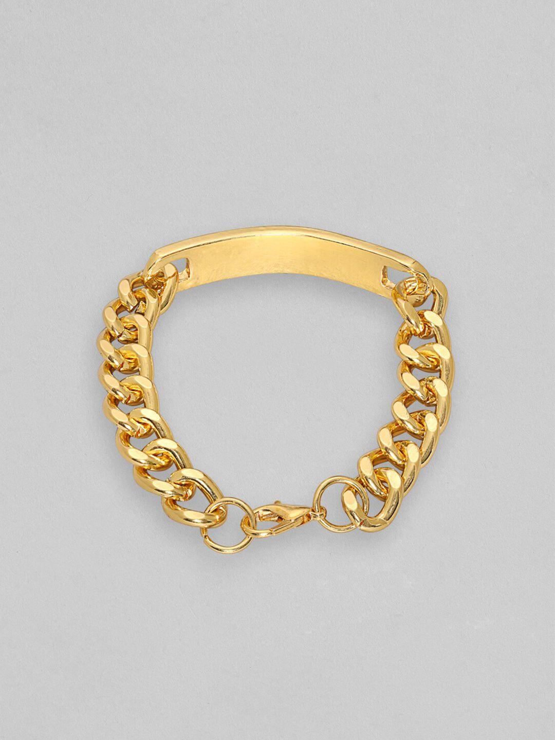 roadster men gold-plated cuban thick chain link bracelet
