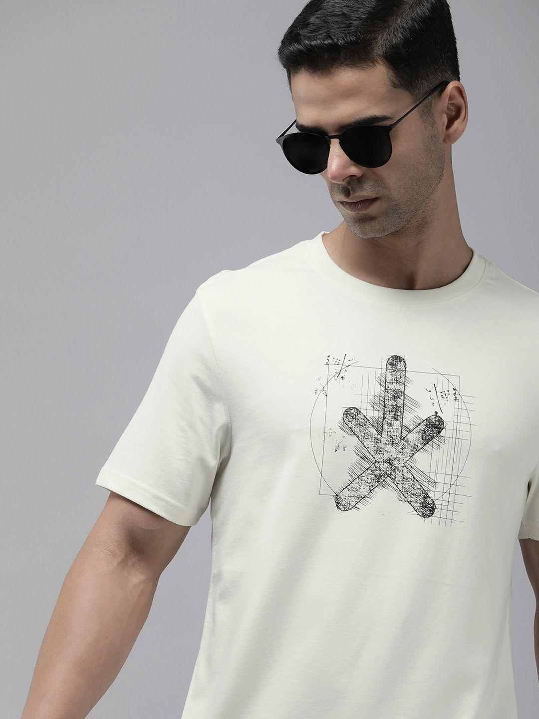 roadster men graphic printed regular fit t-shirt