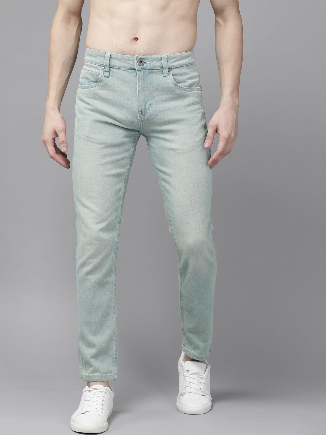 roadster men green skinny fit stretchable jeans