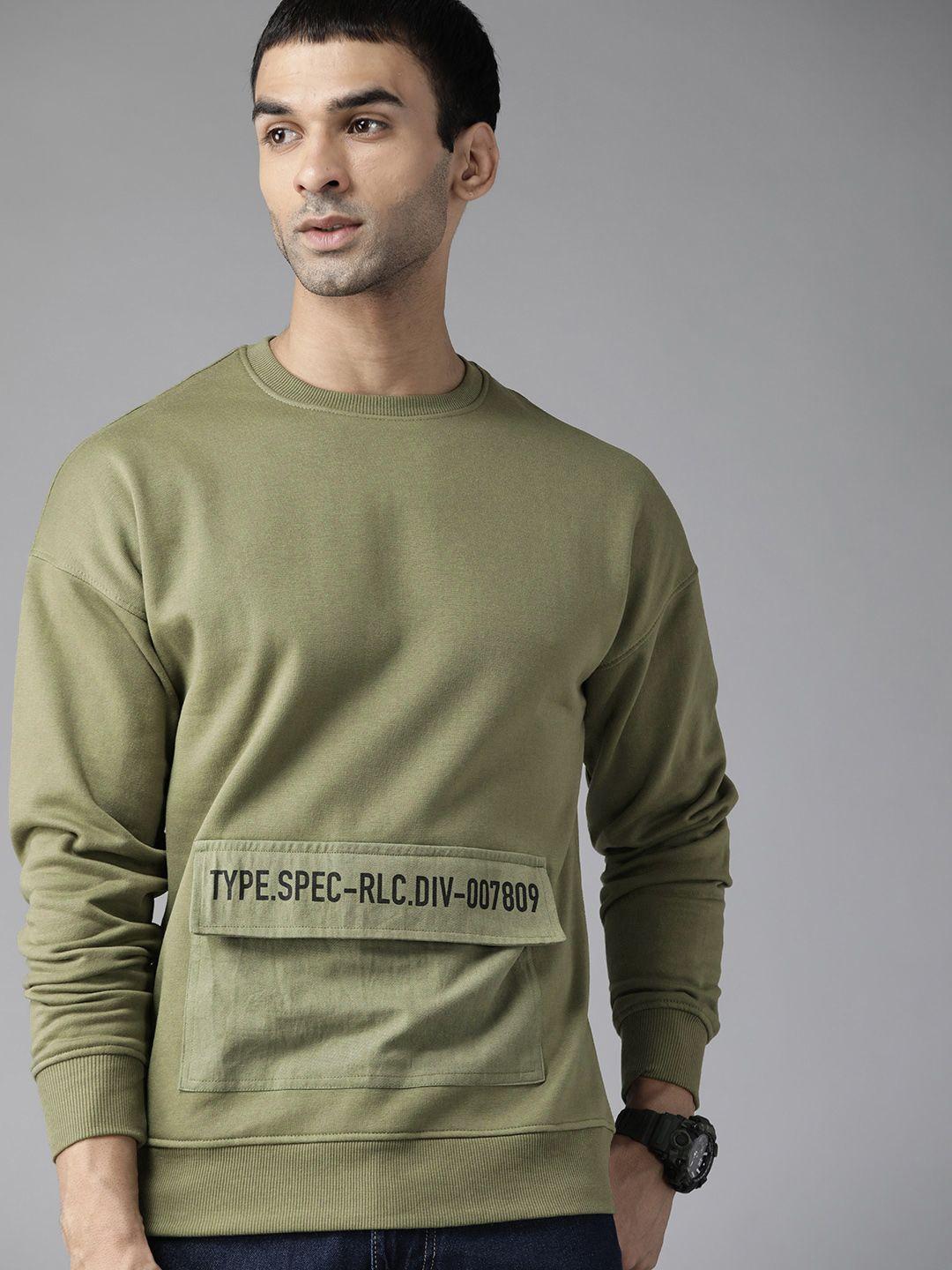 roadster men green sweatshirt