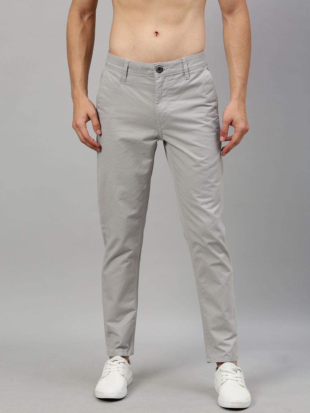 roadster men grey pure cotton sustainable chinos