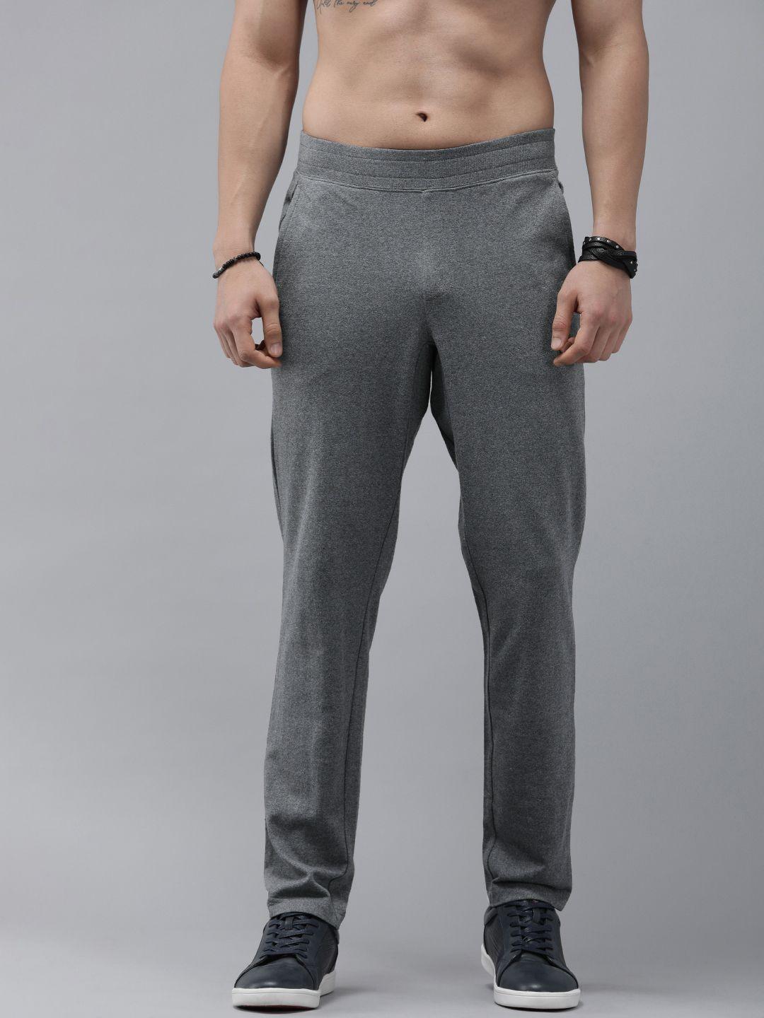 roadster men grey solid track pants