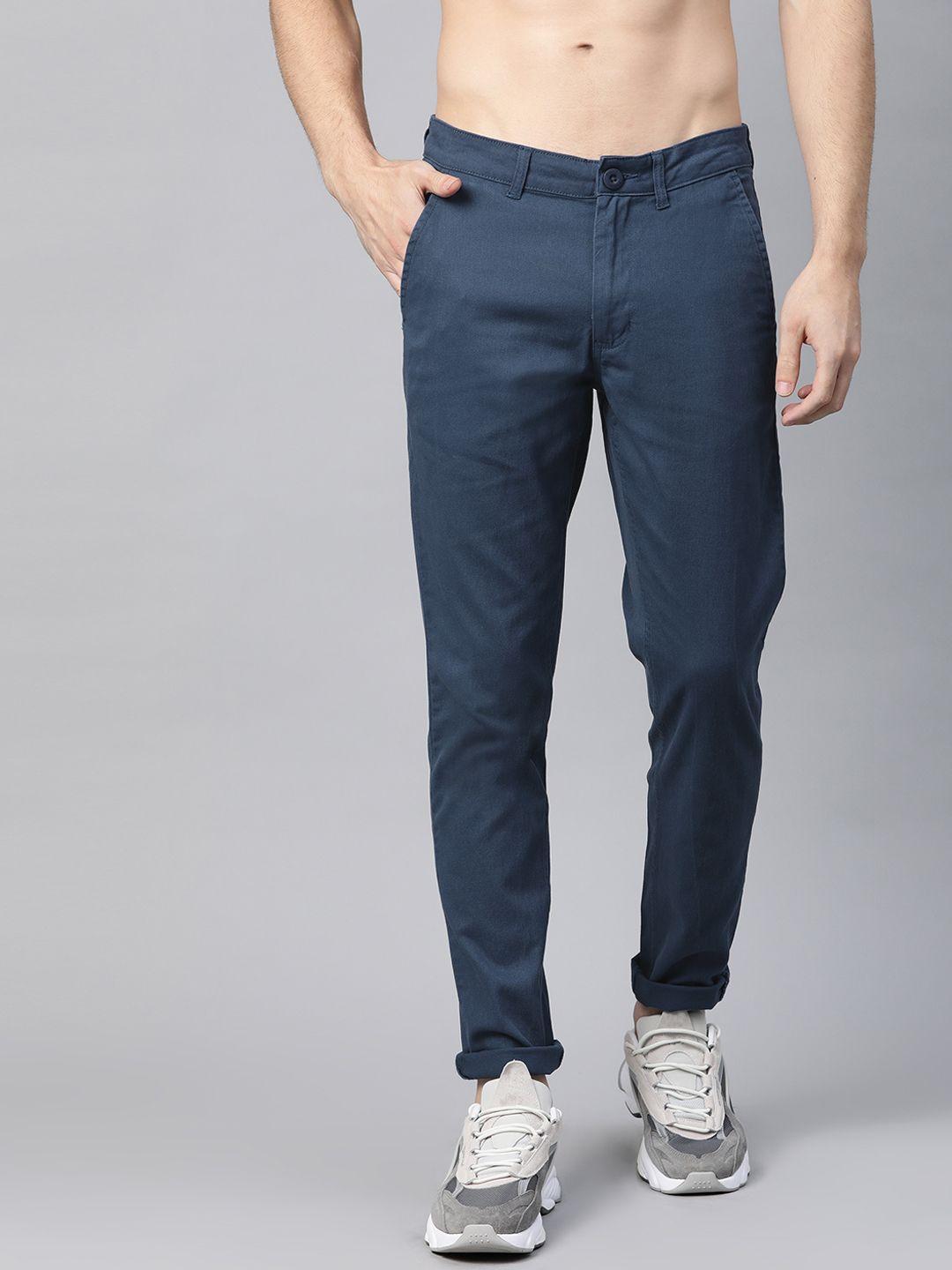 roadster men navy blue chinos trousers