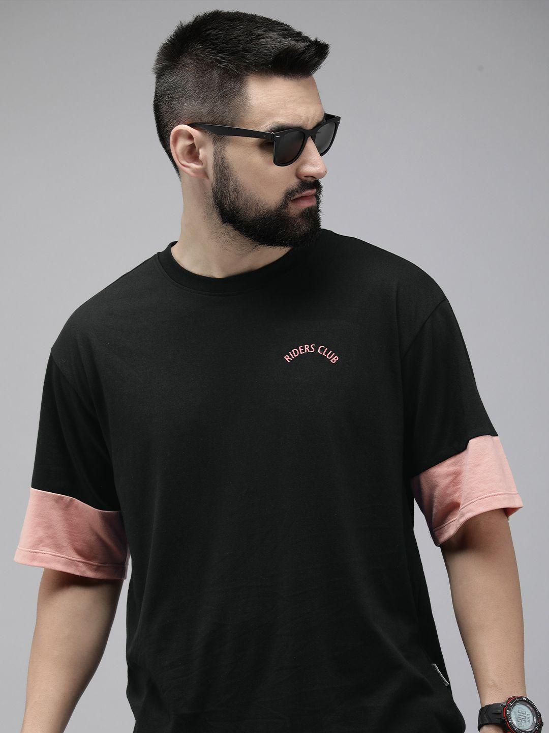 roadster men oversized drop-shoulder sleeves t-shirt