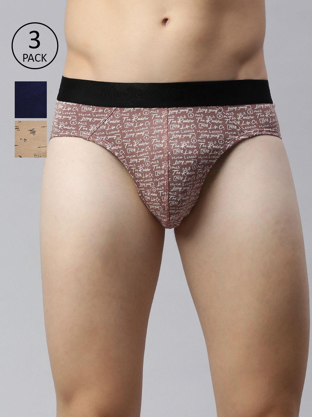 roadster men pack of 3 printed brief rdst-brf5-3pp-am