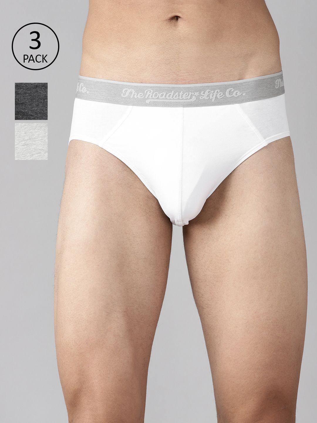 roadster men pack of 3 solid basic briefs