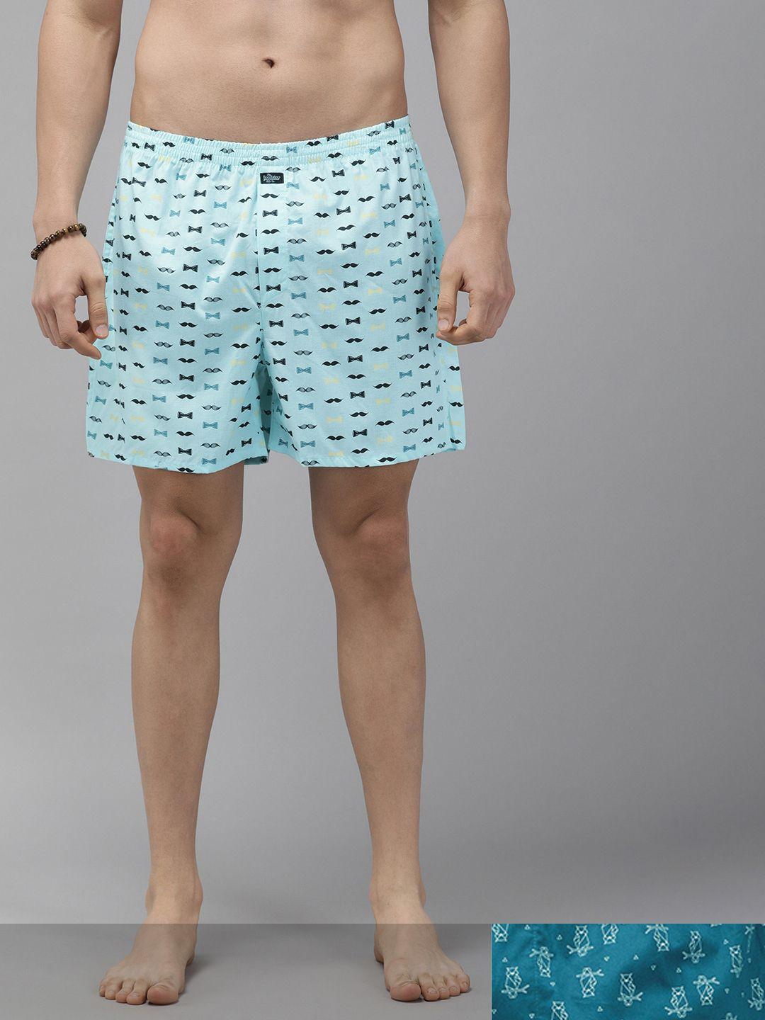 roadster men set of 2 printed cotton boxers