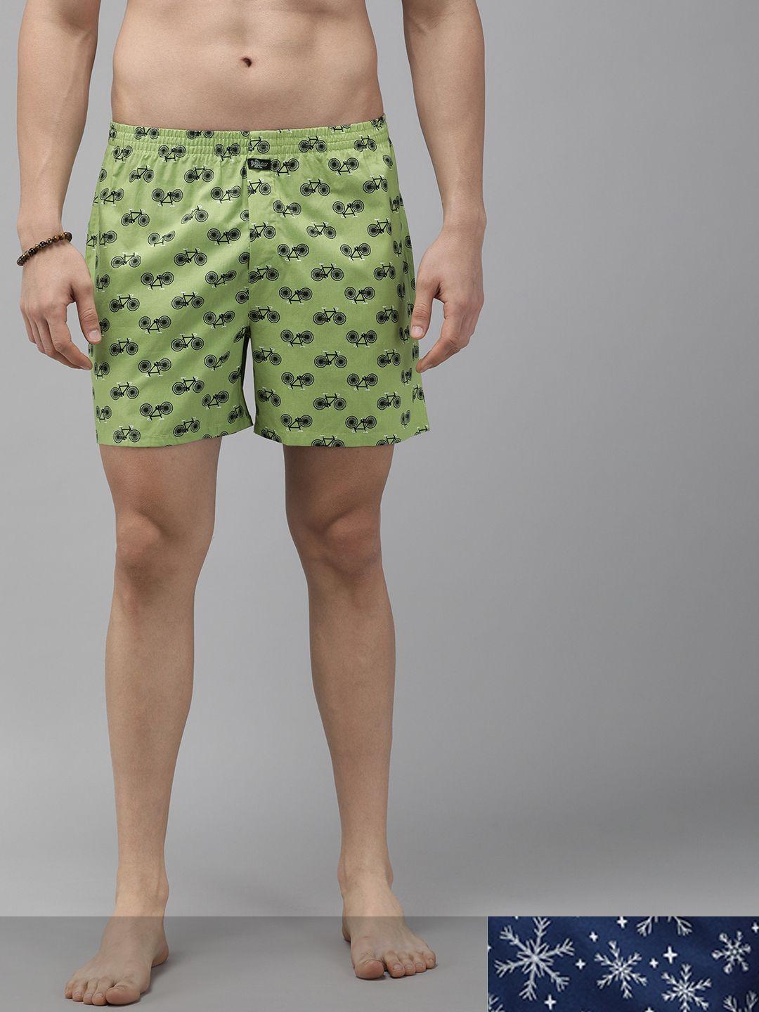 roadster men set of 2 printed cotton boxers