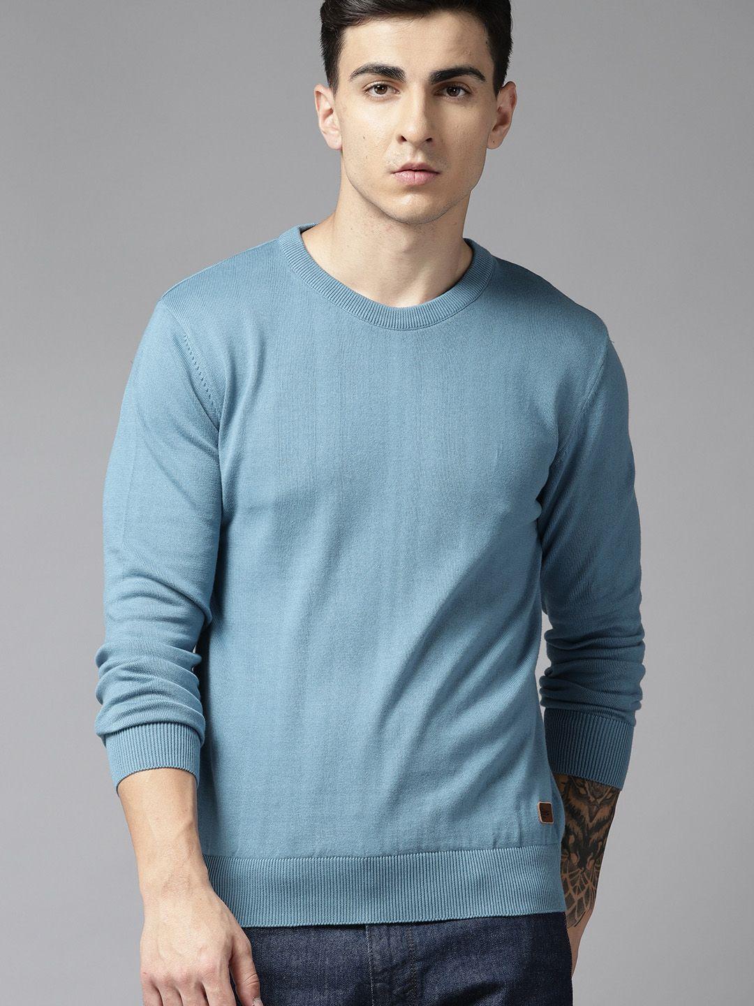 roadster men solid cotton pullover