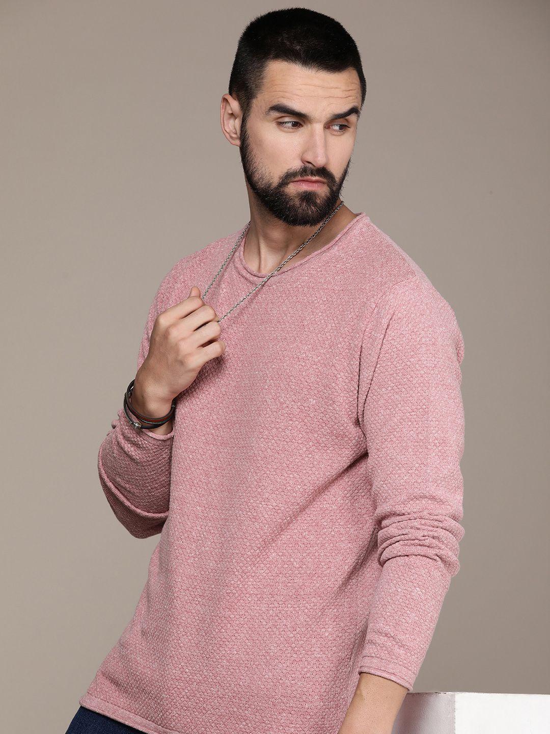 roadster men solid pullover sweater