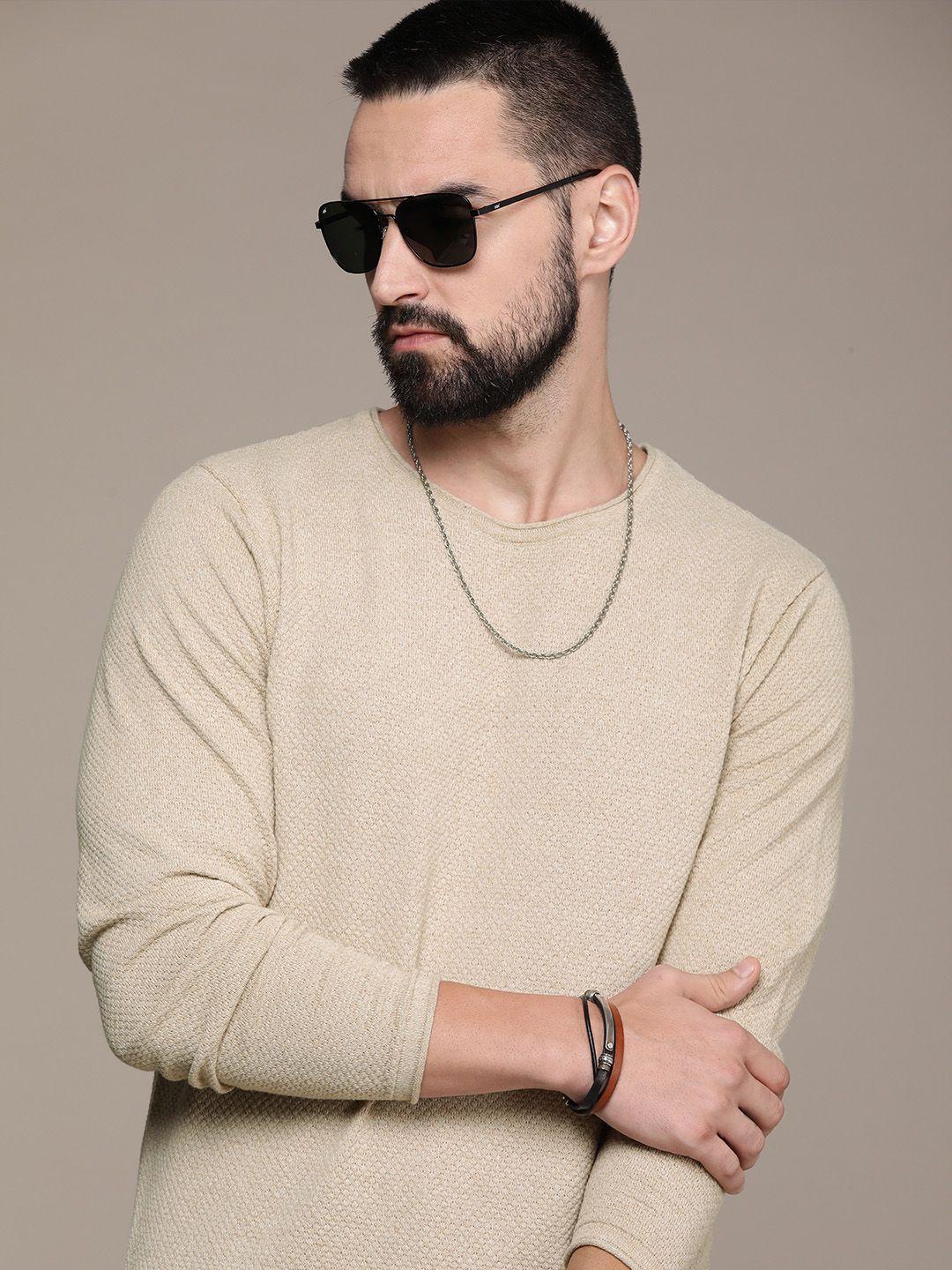 roadster men solid pullover sweater