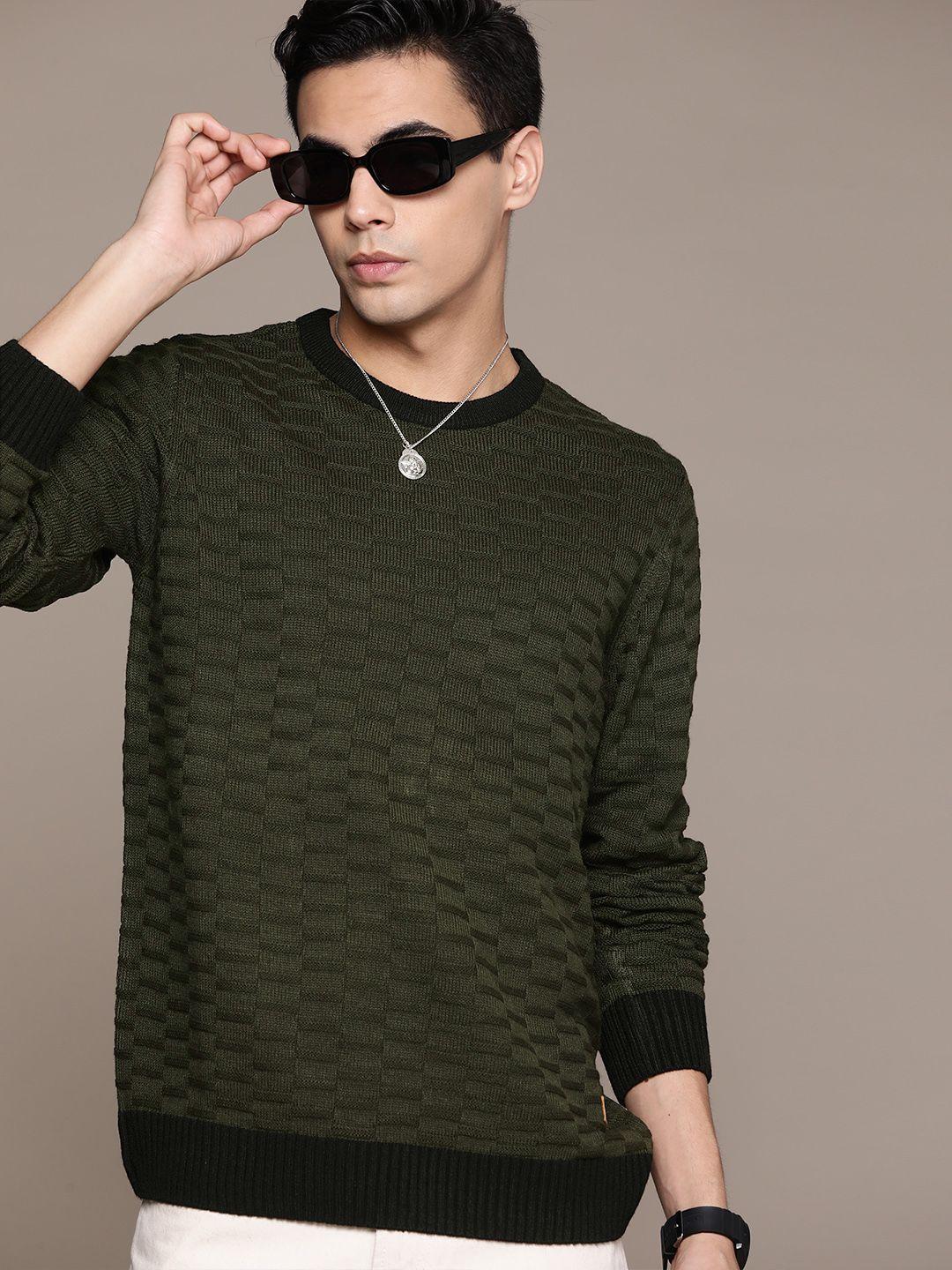 roadster men solid pullover