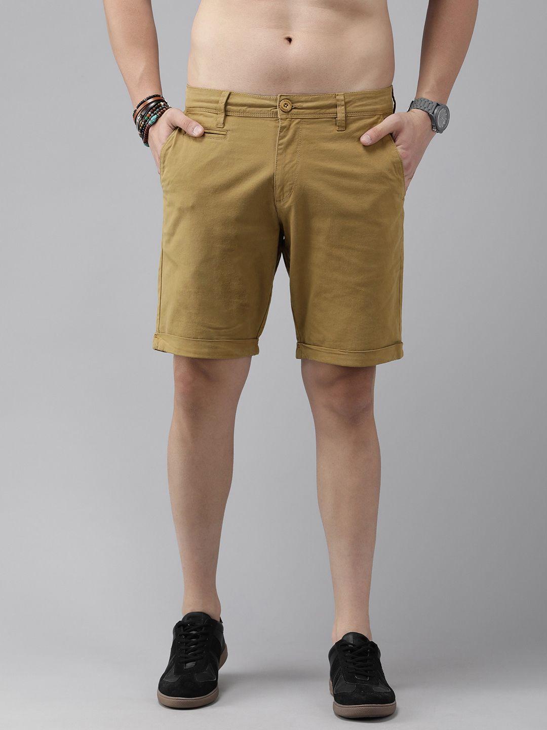 roadster men solid regular shorts