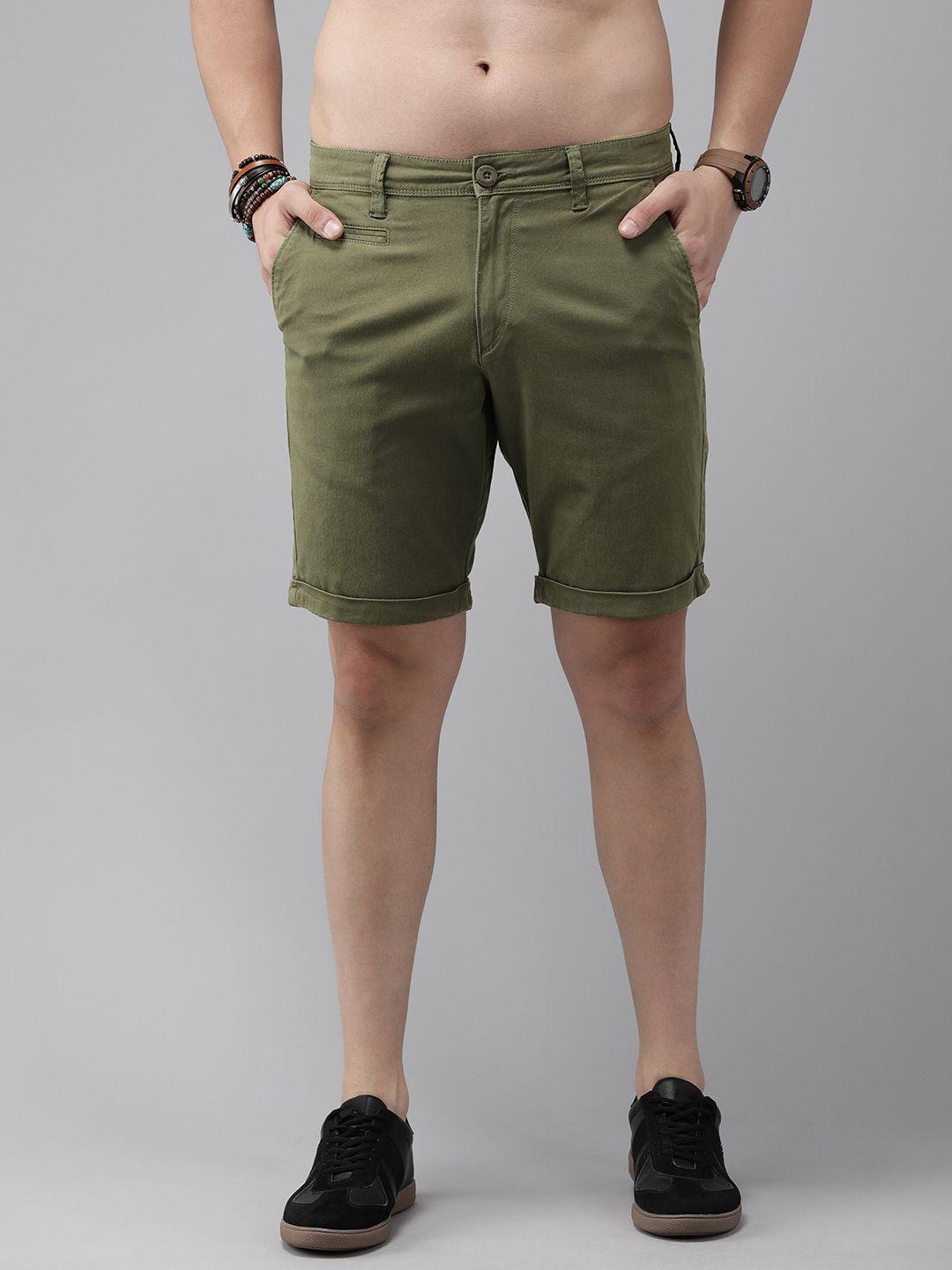 roadster men solid regular shorts