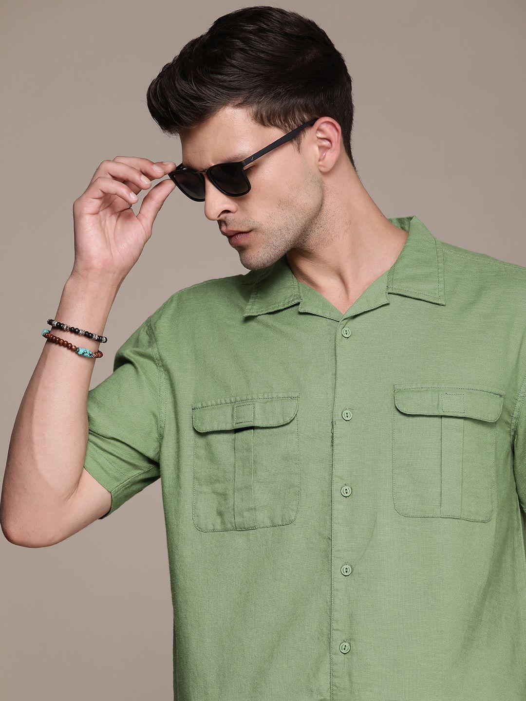roadster men solid relaxed opaque casual shirt